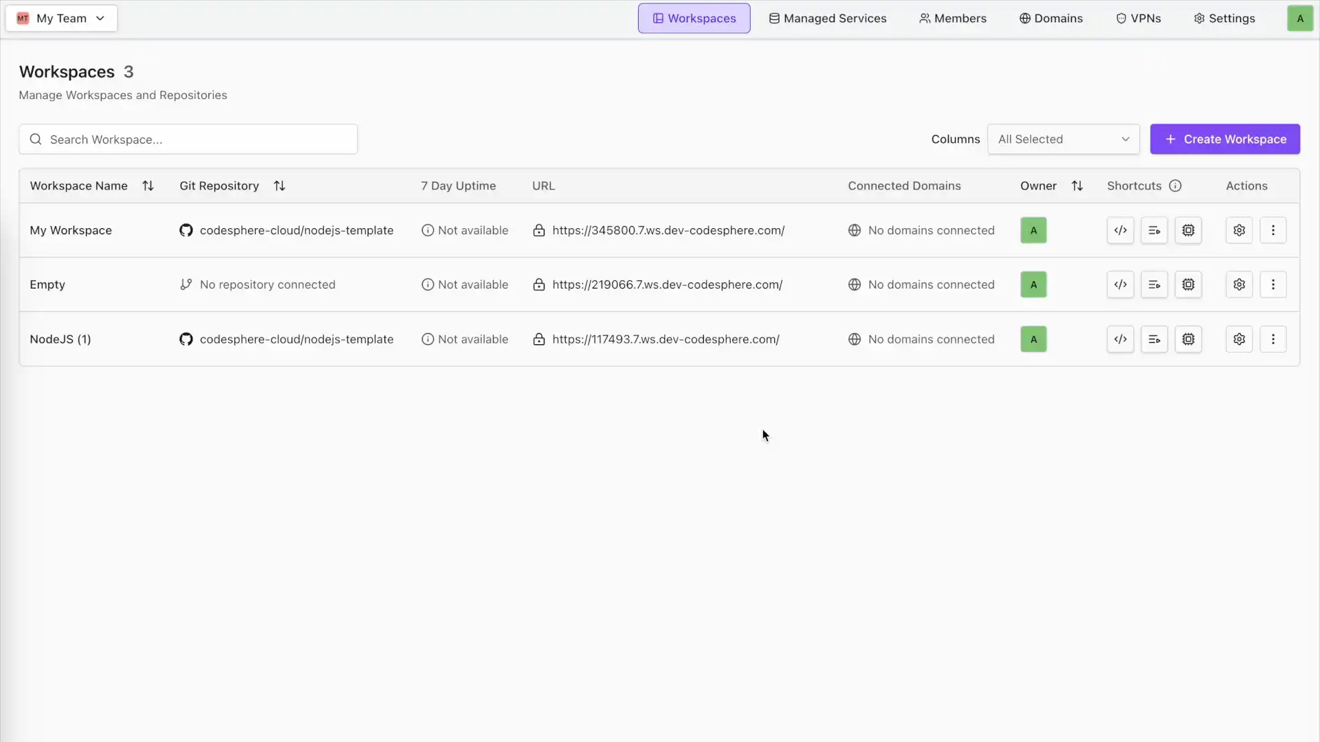 Menüoption „Connect via SSH“