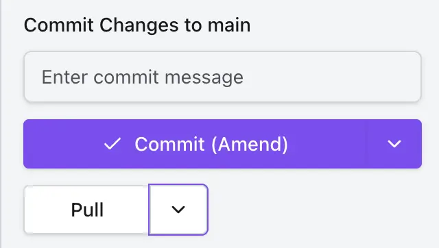 Git commit interface